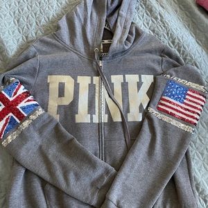 Limited Edition Pink London Bling Zipup hoodie